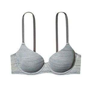 VS Pink WEAR EVERYWHERE PUSH-UP BRA 34DD Grey